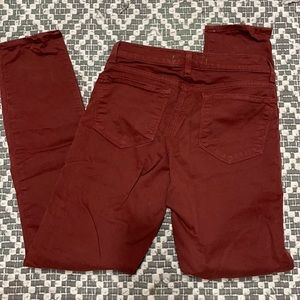 J Brand Merlot Skinny Pants 27